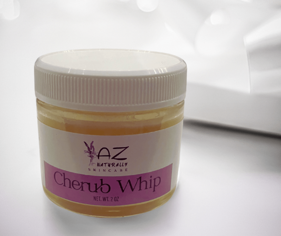 Jar of 'Cherub Whip' diaper rash treatment on a white background