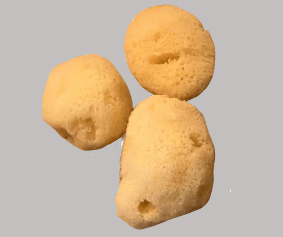 'Natural Silk Facial Sponges' on a light gray background